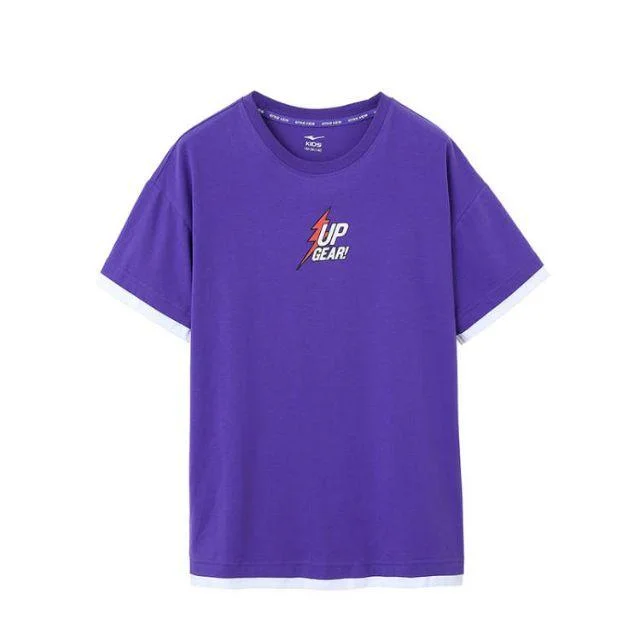 Erke Crew Neck Kids-Boys Lifestyle T-Shirt Purple