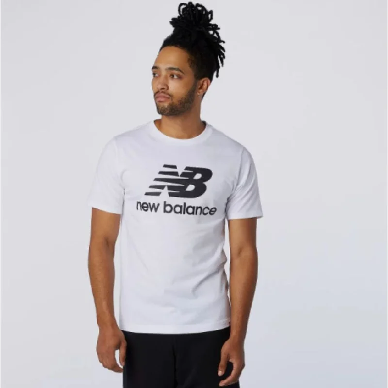 New Balance Essential Stacked Logo Men Lifestyle T-Shirt White