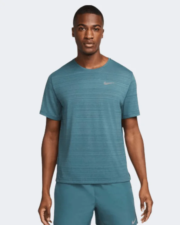 Nike Dri-Fit Miler Men Running T-Shirt Ash Green