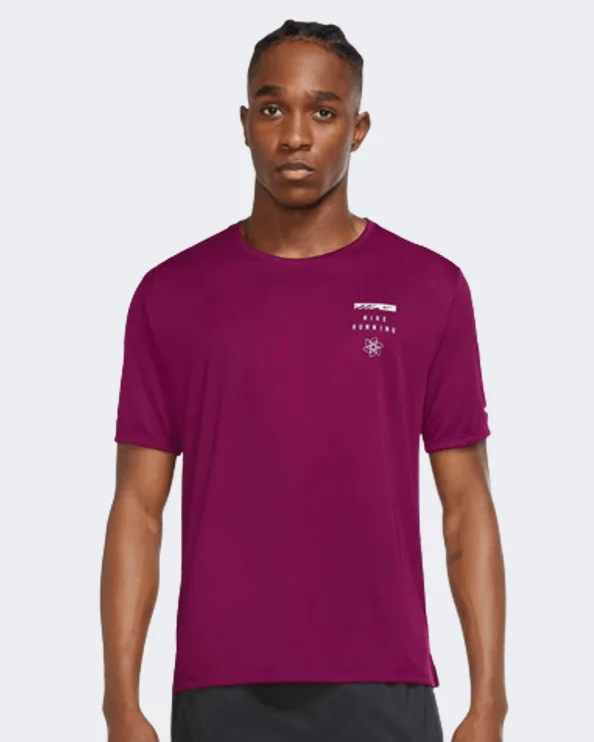 Nike Dri-Fit Run Division Miler Men Running T-Shirt Sangria