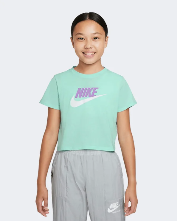 Nike Sportswear Crop Futura Girls Lifestyle T-Shirt Mint Foam