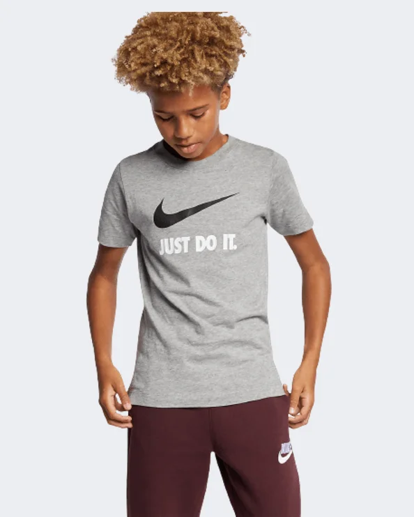 Nike Sportswear Just Do It Swoosh Boys Lifestyle T-Shirt Grey/White