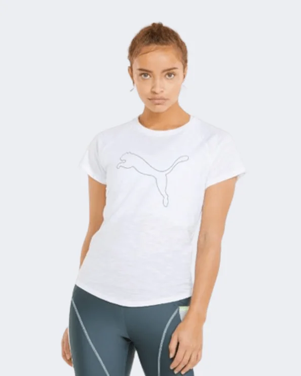 Puma 5K Logo Short Sleeve Women Running T-Shirt White