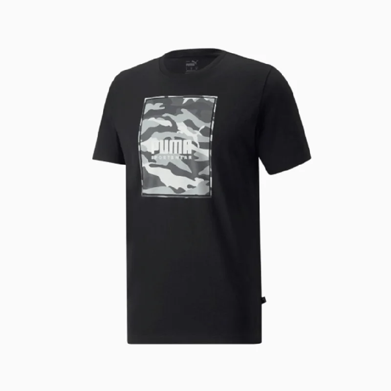 Puma Box Logo Camo Men Lifestyle T-Shirt Black