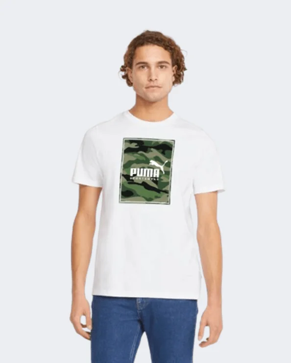 Puma Box Logo Camo Men Lifestyle T-Shirt White