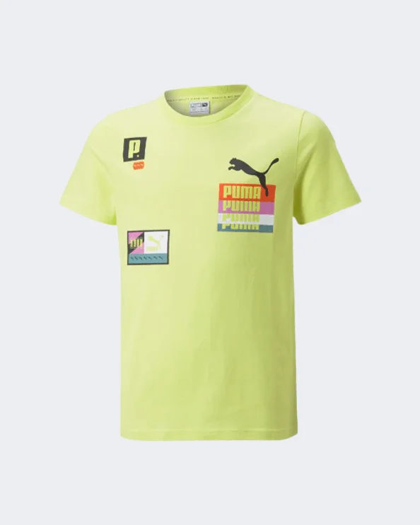 Puma Brand Love Boys Lifestyle T-Shirt Lemon