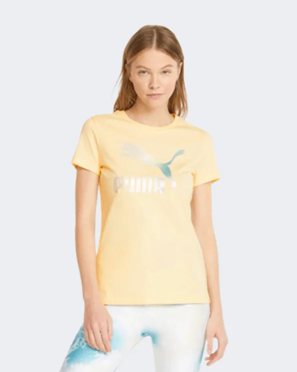 Puma Crystal Galaxy Graphic Women Lifestyle T-Shirt Yellow