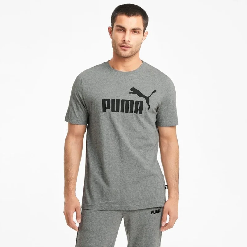 Puma Essential Logo Men Lifestyle T-Shirt Grey Heather