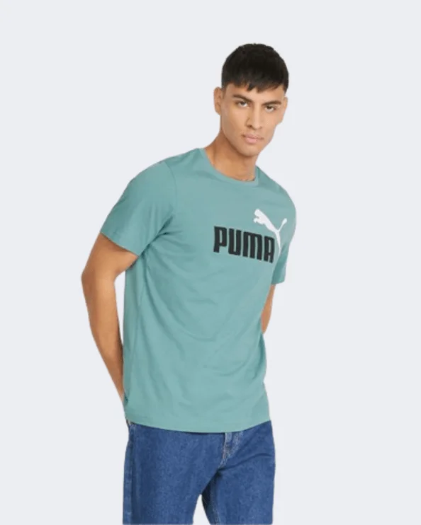 Puma Essentials +2 Color Logo Men Lifestyle T-Shirt Mineral Blue