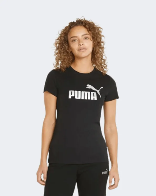 Puma Essentials+ Metallic Logo Women Lifestyle T-Shirt Black/Silver