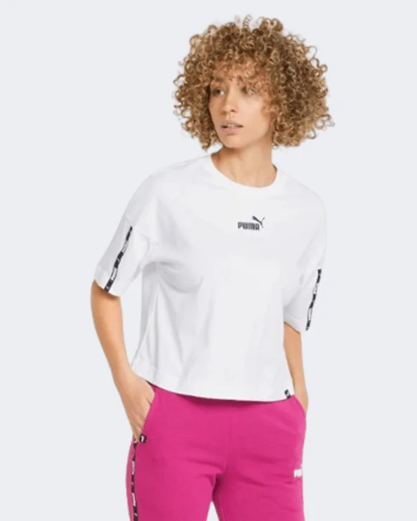 Puma Power Tape Cropped Women Lifestyle T-Shirt White