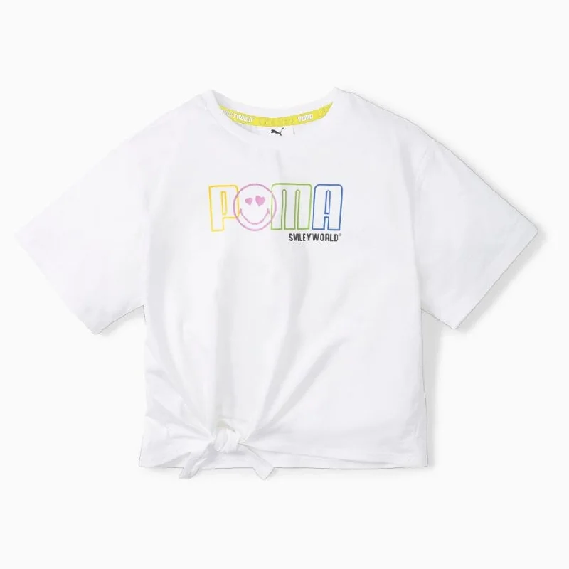 Puma X Smiley World Girls Lifestyle T-Shirt White