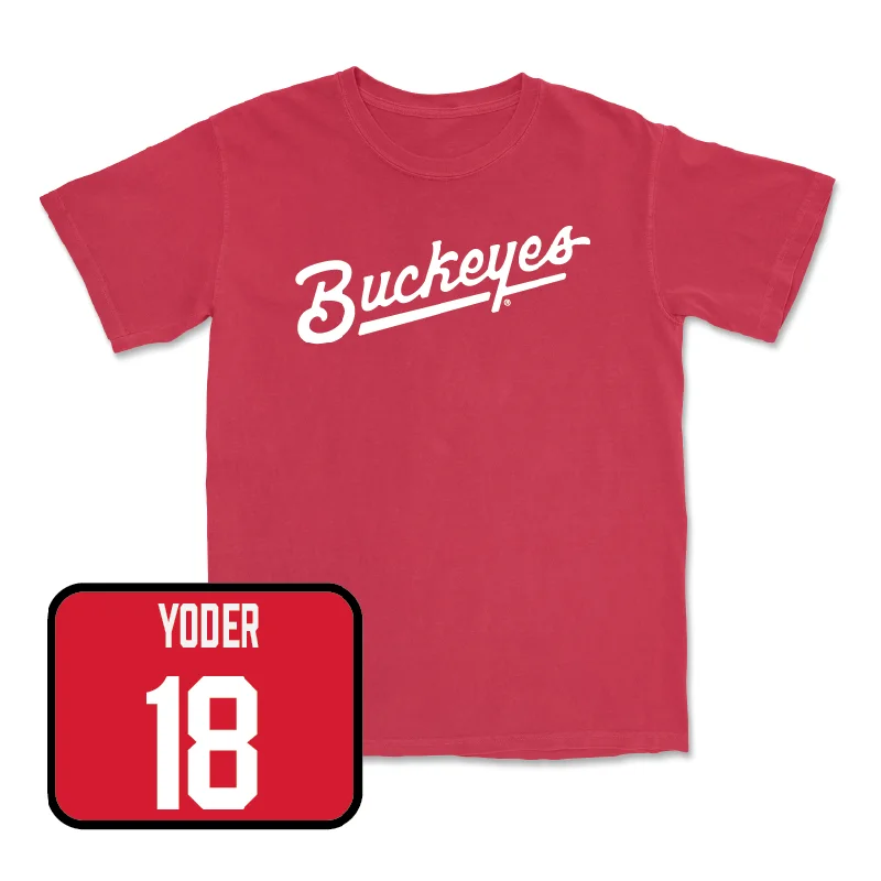 Red Women's Volleyball Script Tee  - Abby Yoder