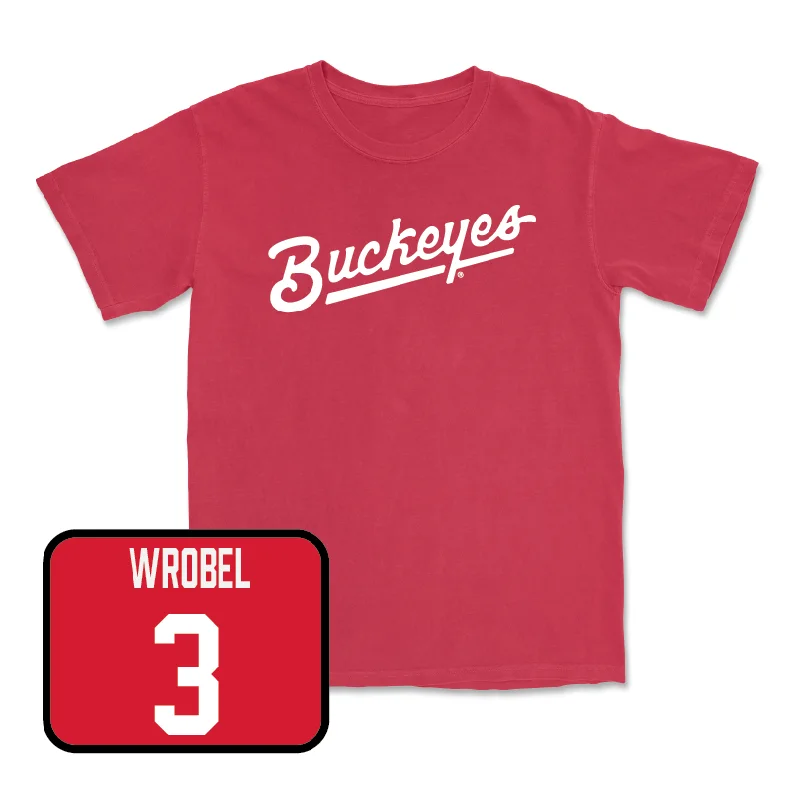 Red Women's Volleyball Script Tee - Ella Wrobel