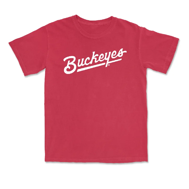 Red Women's Volleyball Script Tee - Eloise Brandewie