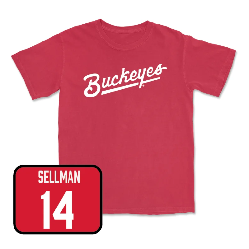 Red Women's Volleyball Script Tee - Emerson Sellman