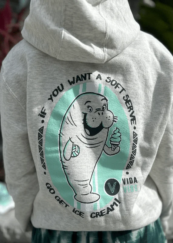 Soft Serve Volleyball Manatee Hoodie Sweatshirt