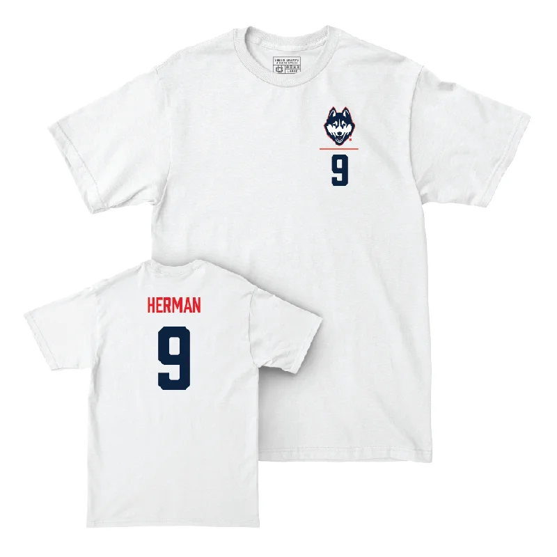 UConn Women's Volleyball Logo White Comfort Colors Tee  - Anna Herman