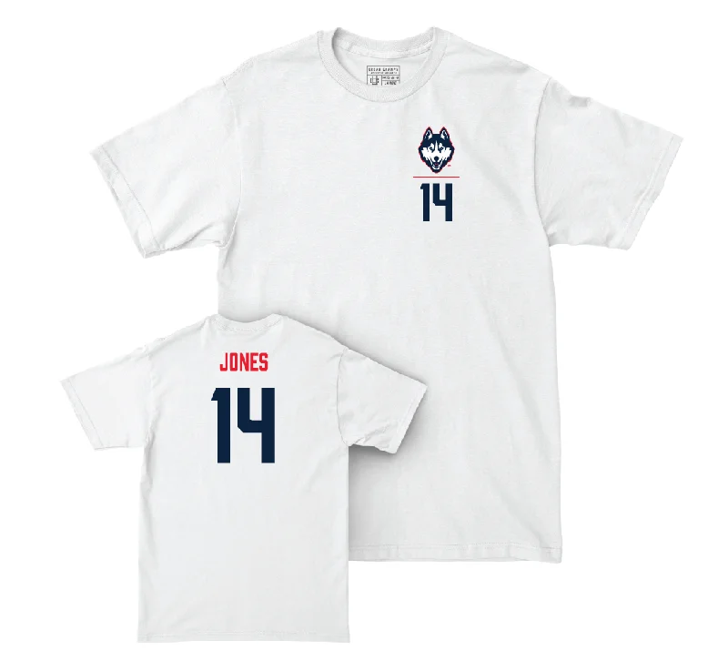 UConn Women's Volleyball Logo White Comfort Colors Tee - Audrey Jones | #14