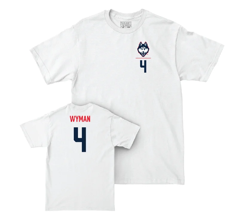 UConn Women's Volleyball Logo White Comfort Colors Tee - Brenna Wyman | #4