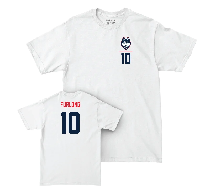 UConn Women's Volleyball Logo White Comfort Colors Tee - Carly Furlong | #10