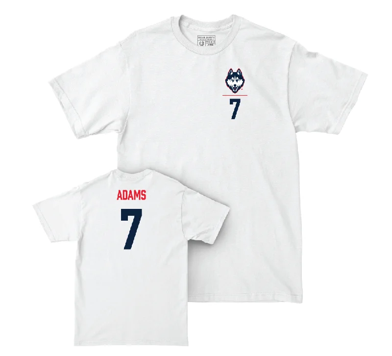 UConn Women's Volleyball Logo White Comfort Colors Tee - Eli Adams | #7