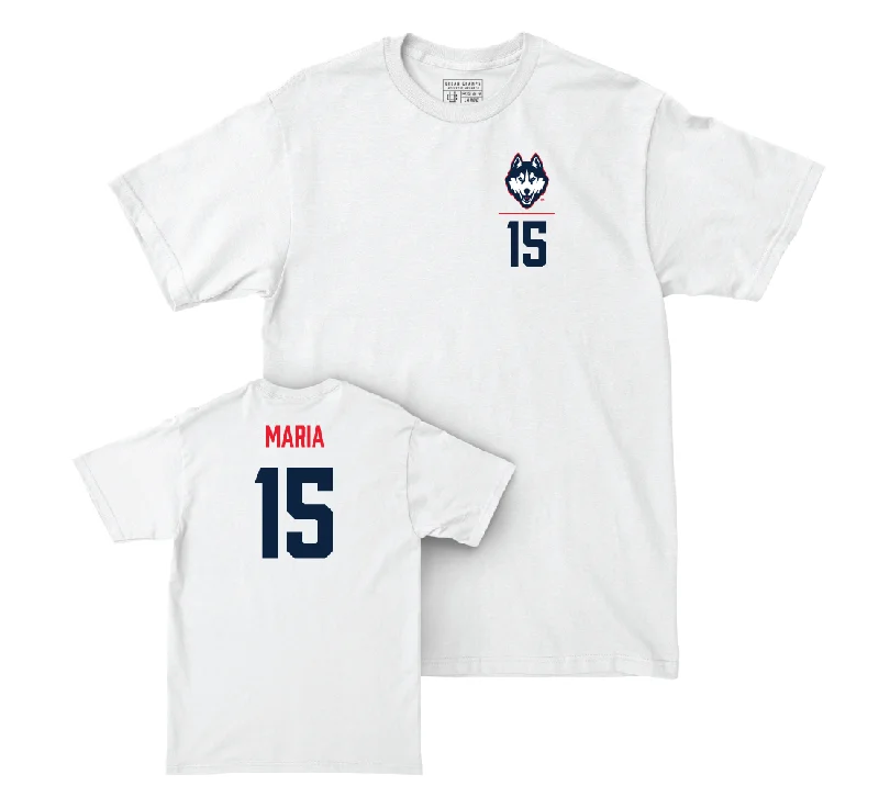 UConn Women's Volleyball Logo White Comfort Colors Tee - Grace Maria | #15