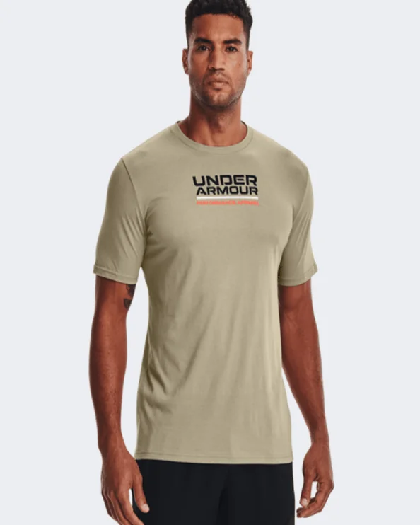 Under Armour Multicolor Box Logo Men Training T-Shirt Khaki