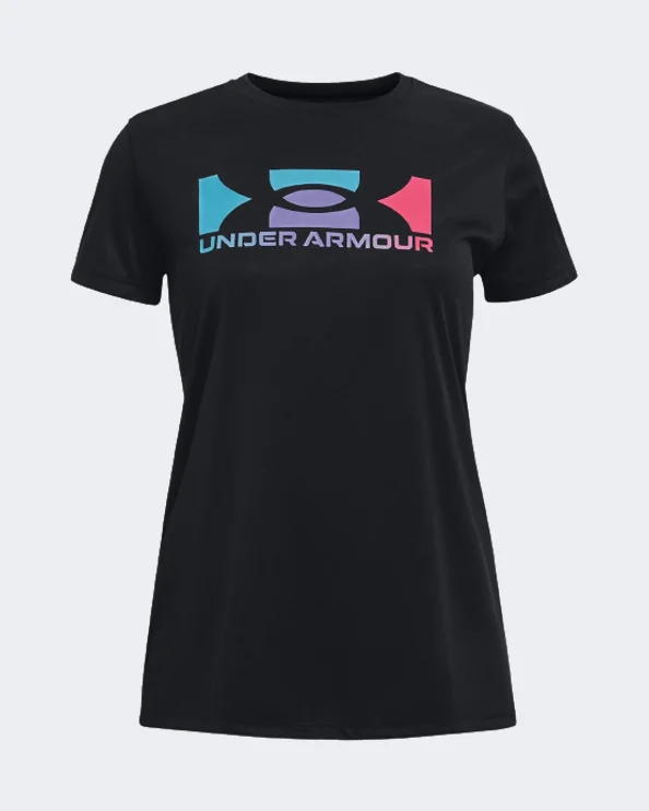 Under Armour Tech Box Logo Girls Training T-Shirt Black