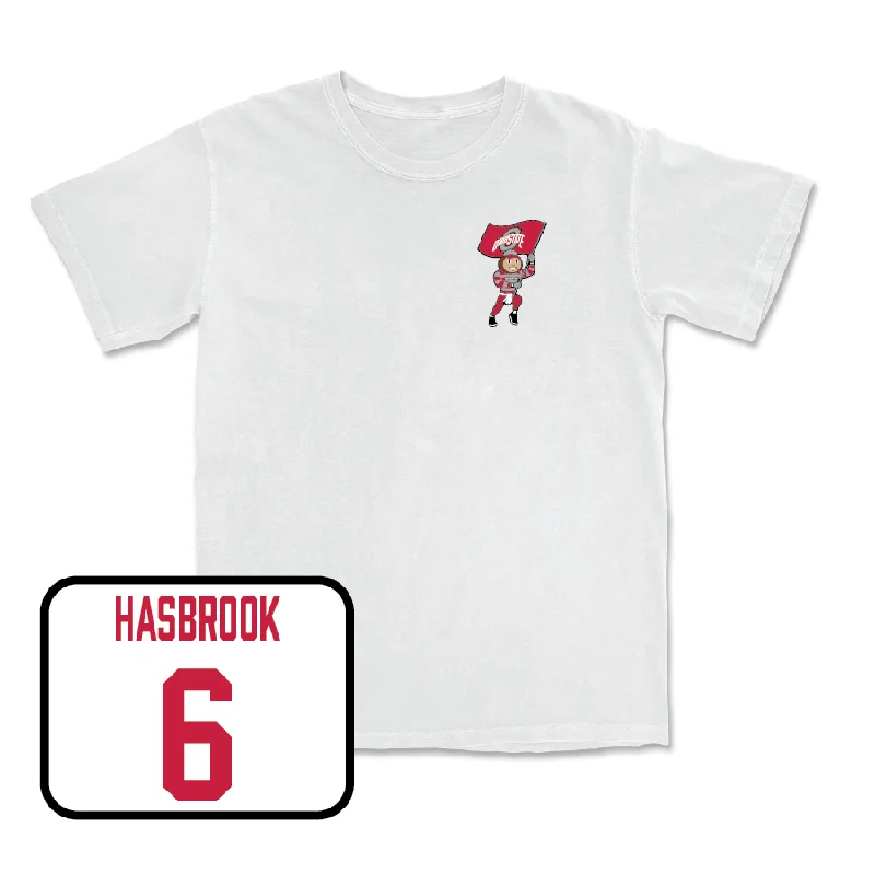 Women's Volleyball White Brutus Comfort Colors Tee  - Olivia Hasbrook